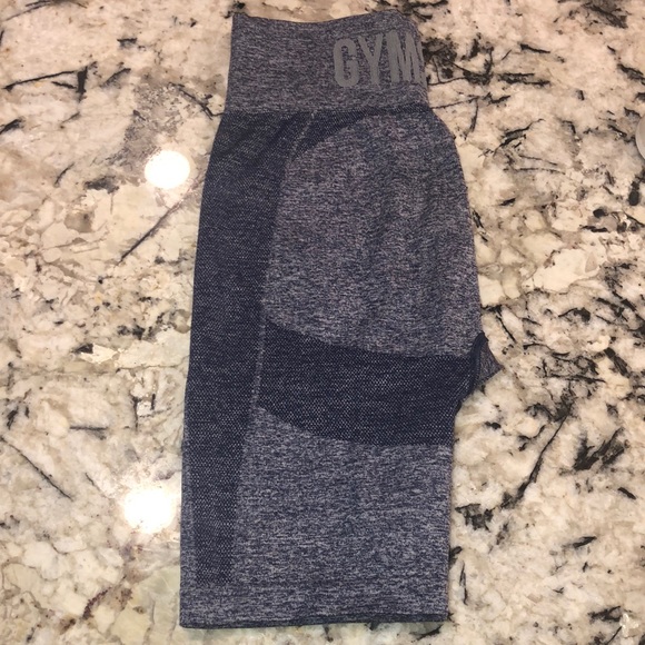 Gymshark Pants - Gymshark Flex Cycling Shorts - Navy Marl/Light Grey